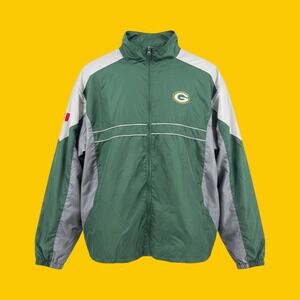 Dunbrooke Green Bay Packers Windbreaker Jacket Mens XXL Green Grey Full Zip NFL